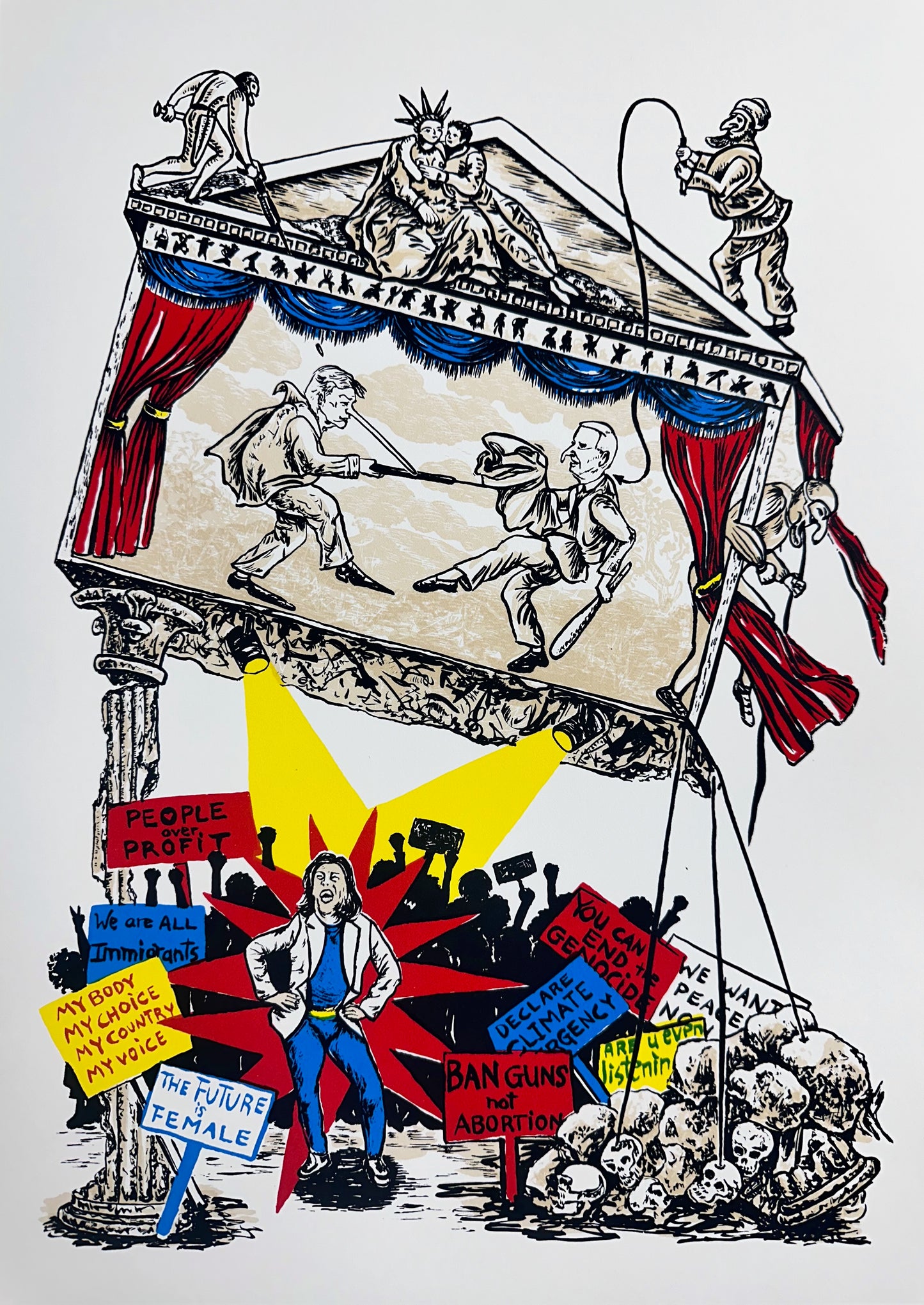 "Commedia Politica 2024" by Marianne Sadowski from the At the Threshold Portfolio