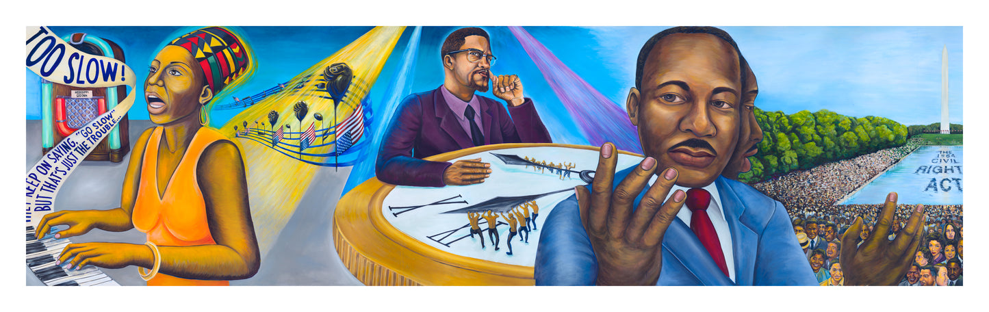 “Mississippi Goddam: Too Slow” and “March on Washington,” detail from the 1960s section of the Great Wall of Los Angeles mural - Giclée Print