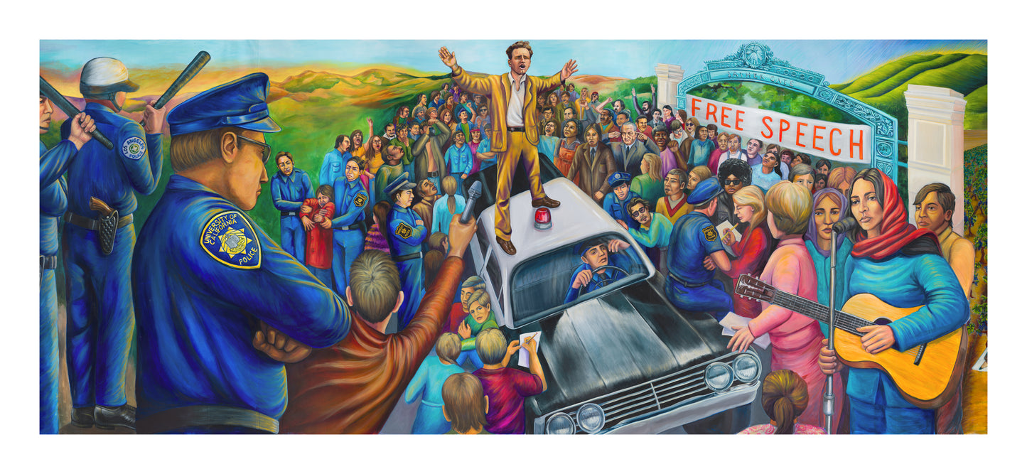 “Free Speech Movement,” detail from the 1960s section of the Great Wall of Los Angeles mural - Giclée Print