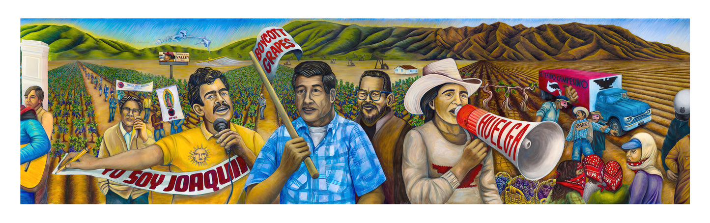 “Farmworkers’ Movement,” detail from the 1960s section of the Great Wall of Los Angeles mural - Giclée Print