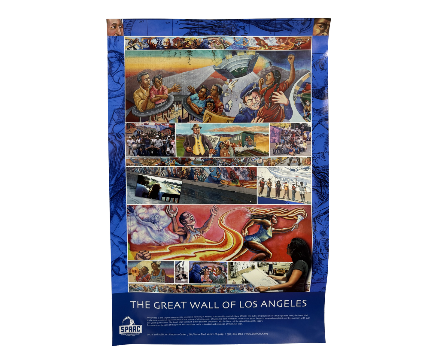 Great Wall of Los Angeles Vintage Collage Poster