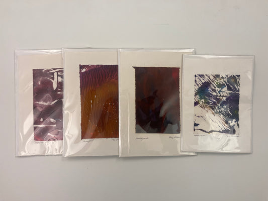 Monoprint Cards By Kay Brown: Purple Series