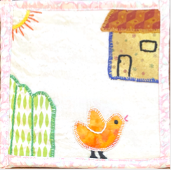 untitled sun house chicken - oaxacan fabric
