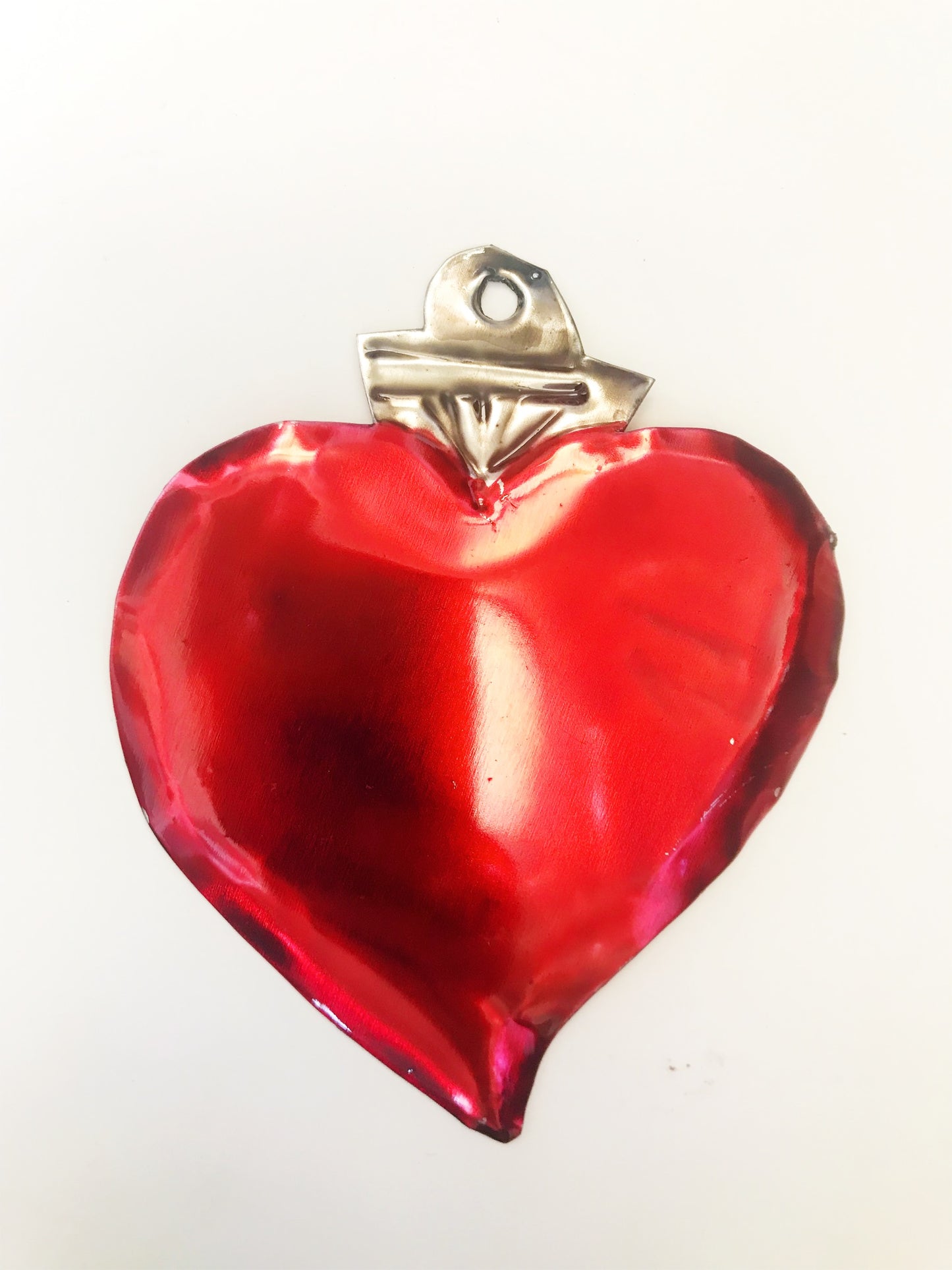 Oaxacan Handpainted Heart Tin Ornaments