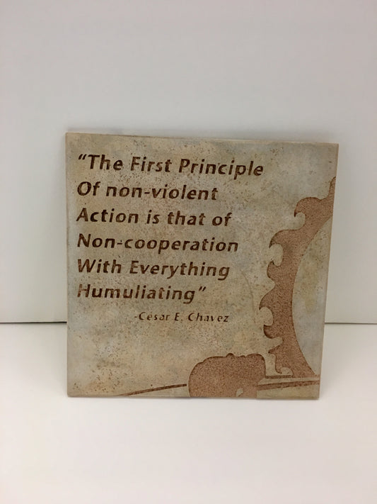 Ceramic Tile with Cesar Chavez Quote
