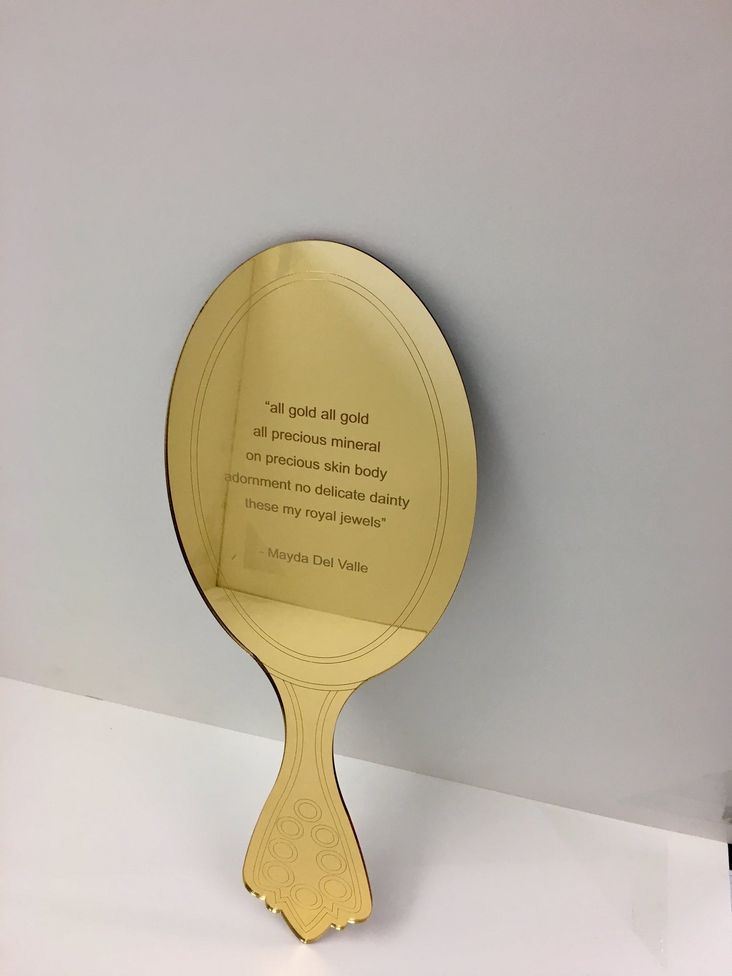 Golden Mirror with Inlayed Quote - Tanya Melendez