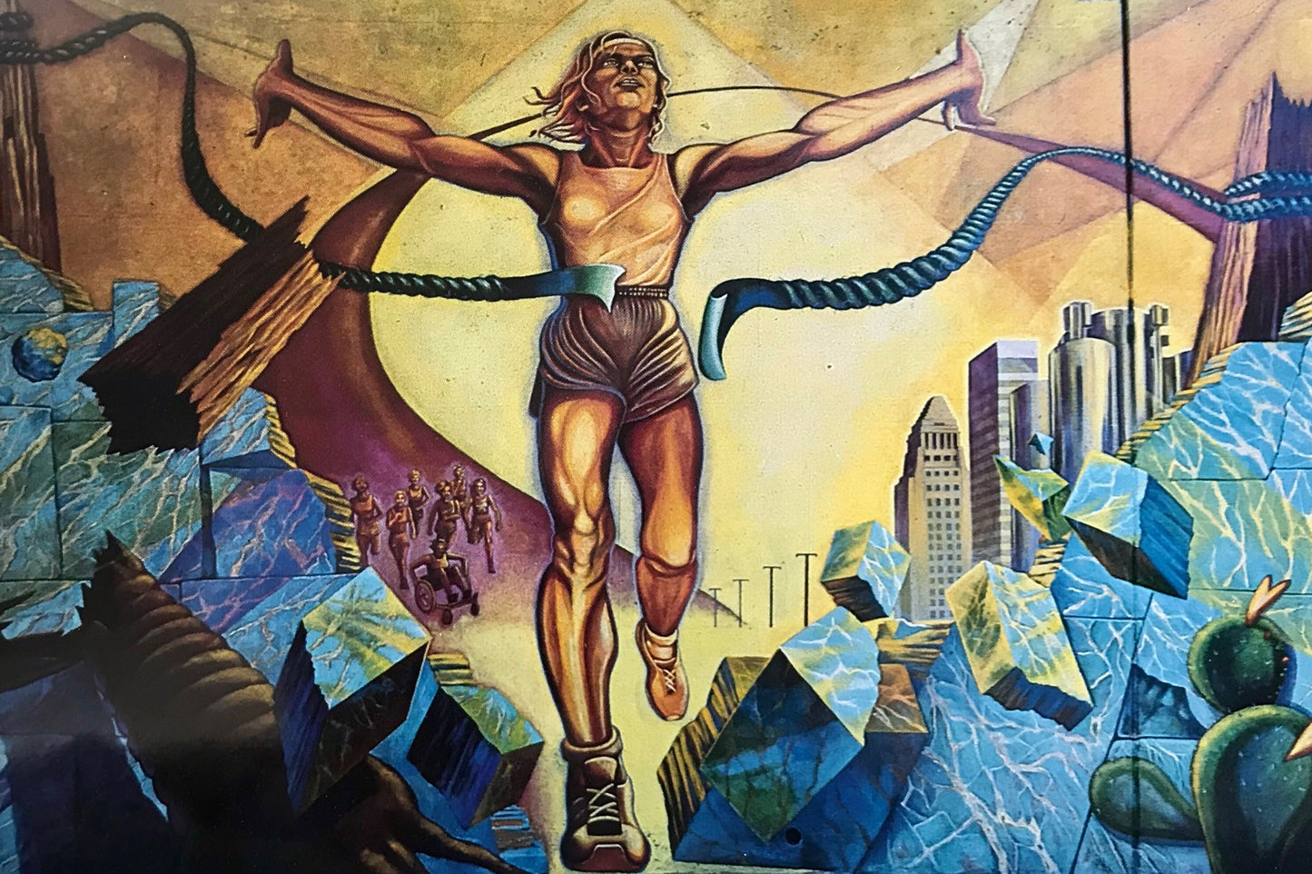 "Hitting the Wall: Women in the Marathon" Postcard - Judith F. Baca