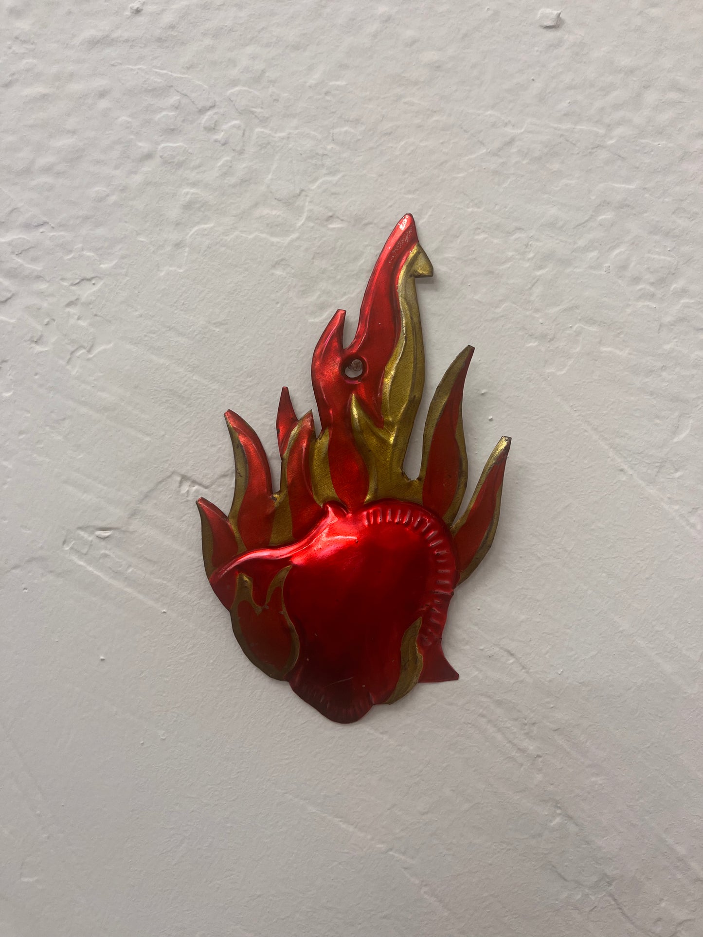 Oaxacan Handpainted Heart Tin Ornaments