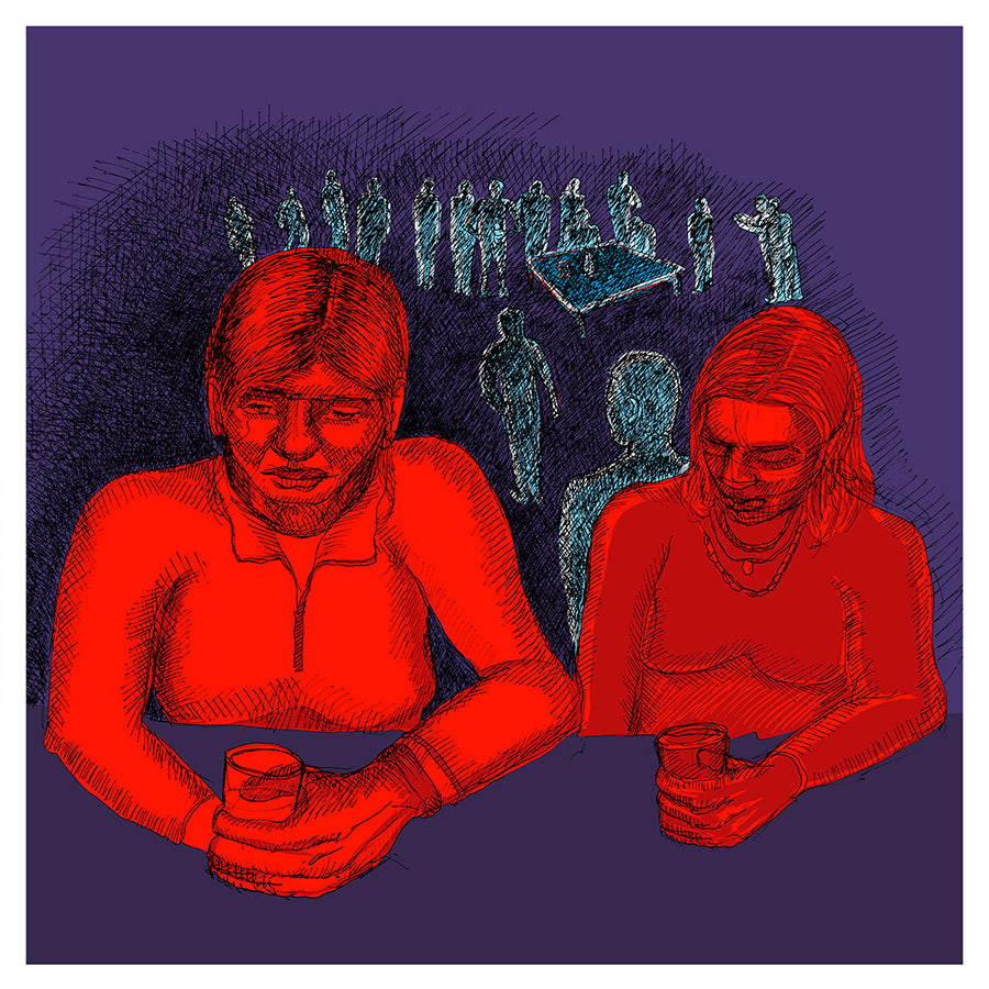"Social Distance," from Night Drawings Series, 2021 - Judith F. Baca