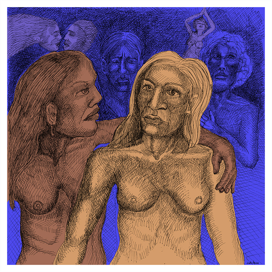 "Mujeres," from Night Drawings Series, 2021 - Judith F. Baca