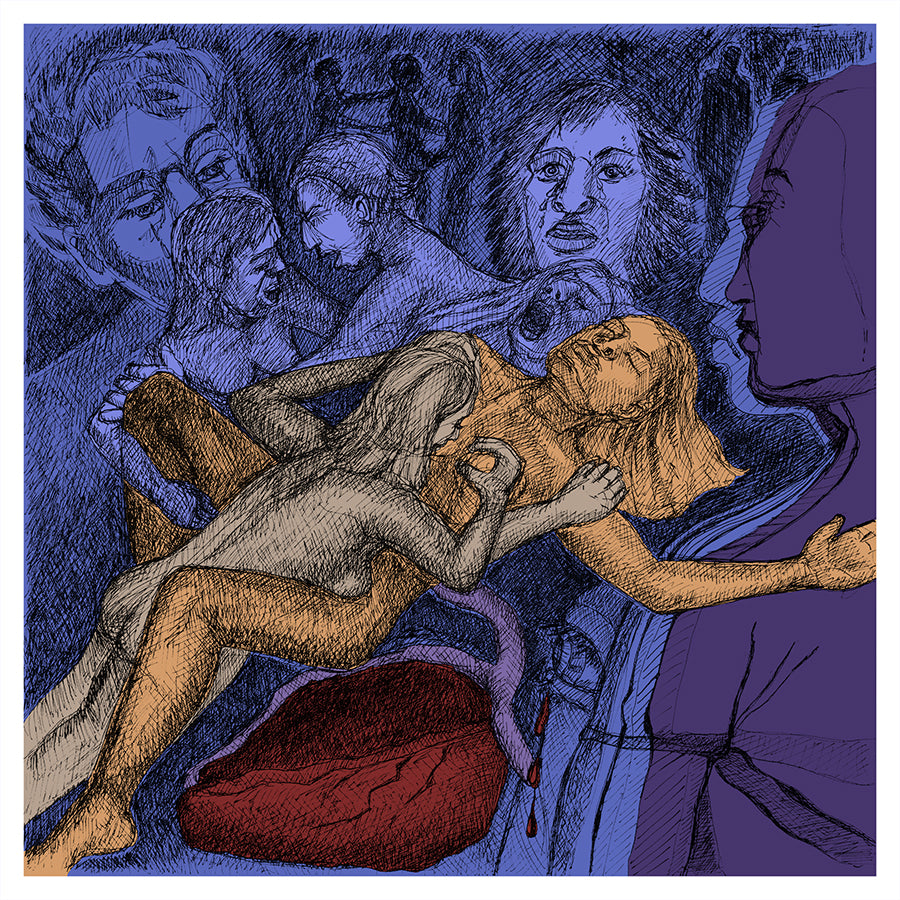"Relationship Drama," from Night Drawings Series, 2021 - Judith F. Baca