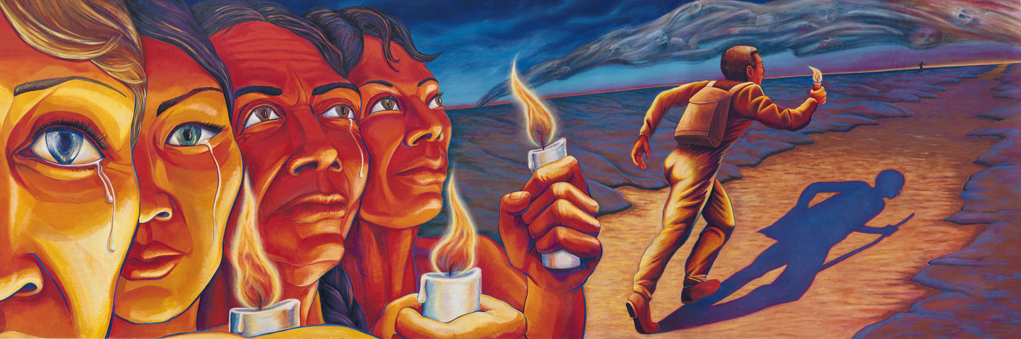 "Triumph of the Hearts," detail from The World Wall Mural: A Vision of the Future Without Fear, 1990 - Judith F. Baca