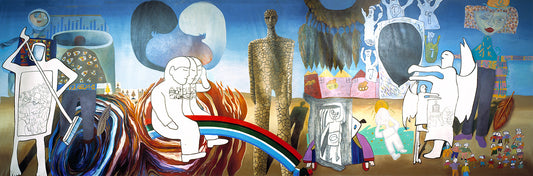 "Inheritance and Compromise," detail from The World Wall: A Vision for the Future Without Fear, 1990 - Ahmed Bweerat, Suliman Monsour, and Adi Yekutiele