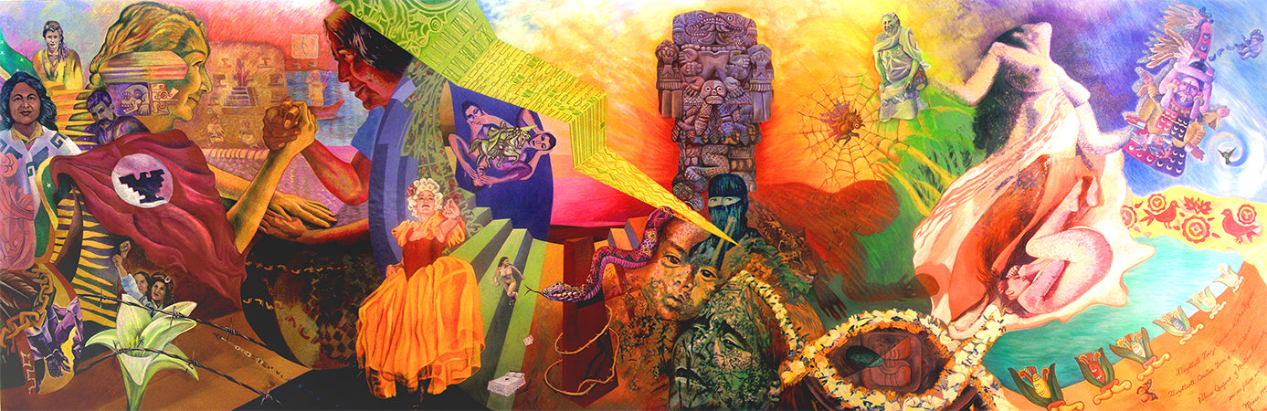 "Tlazolteotl: Fuerza Creador de lo No Tejido," detail from The World Wall: A Vision of the Future Without Fear, 1990 - Patricia Quijano Ferrer, and Martha Ramirez Oropeza