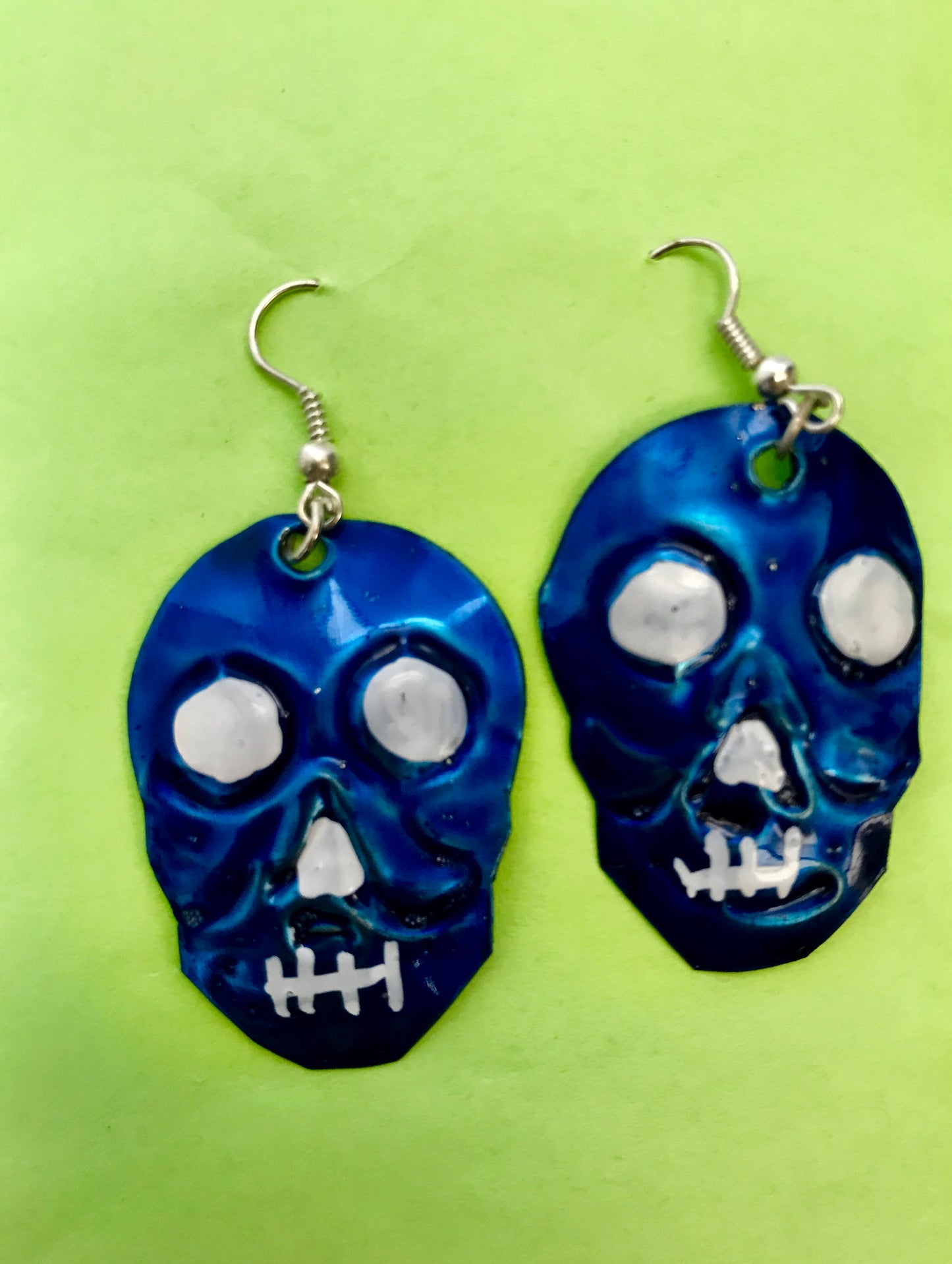 Tin Skull Earrings