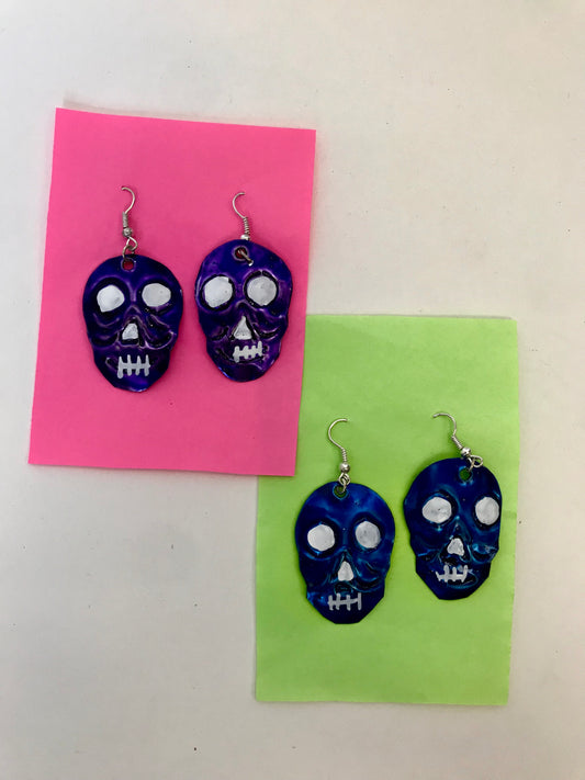 Tin Skull Earrings