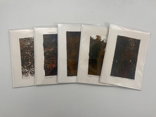 Monoprint Cards by Kay Brown: Earth Tones