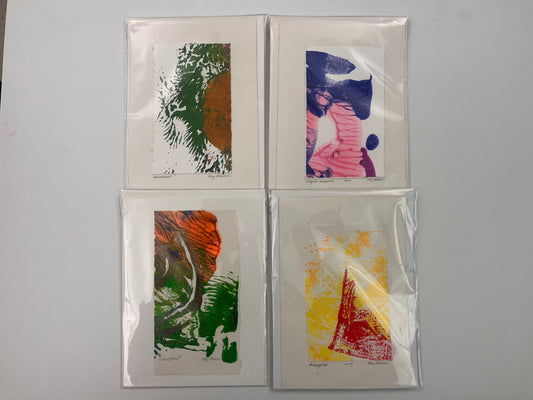 Monoprint Cards by Kay Brown: Two Tone