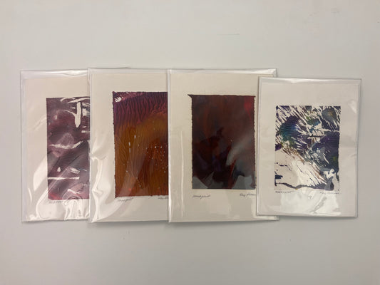 Monoprint Cards By Kay Brown: Purple Series
