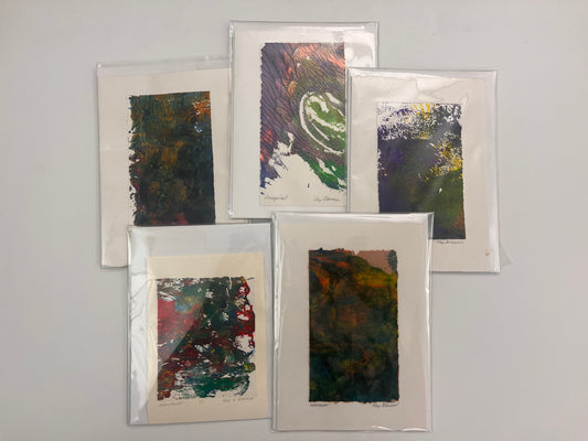 Monoprint Cards by Kay Brown: Multicolors