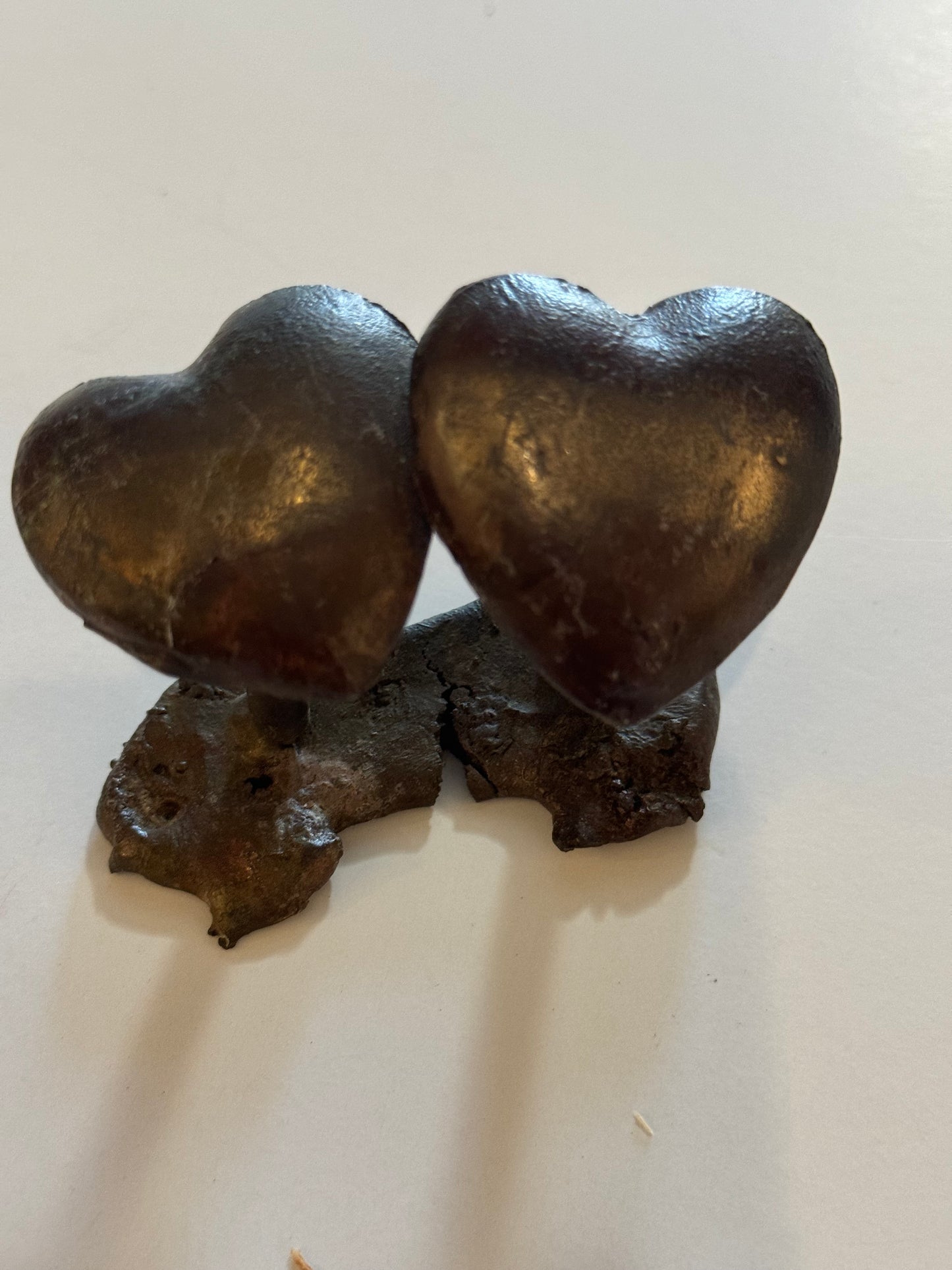 Handmade Double heart sculpture