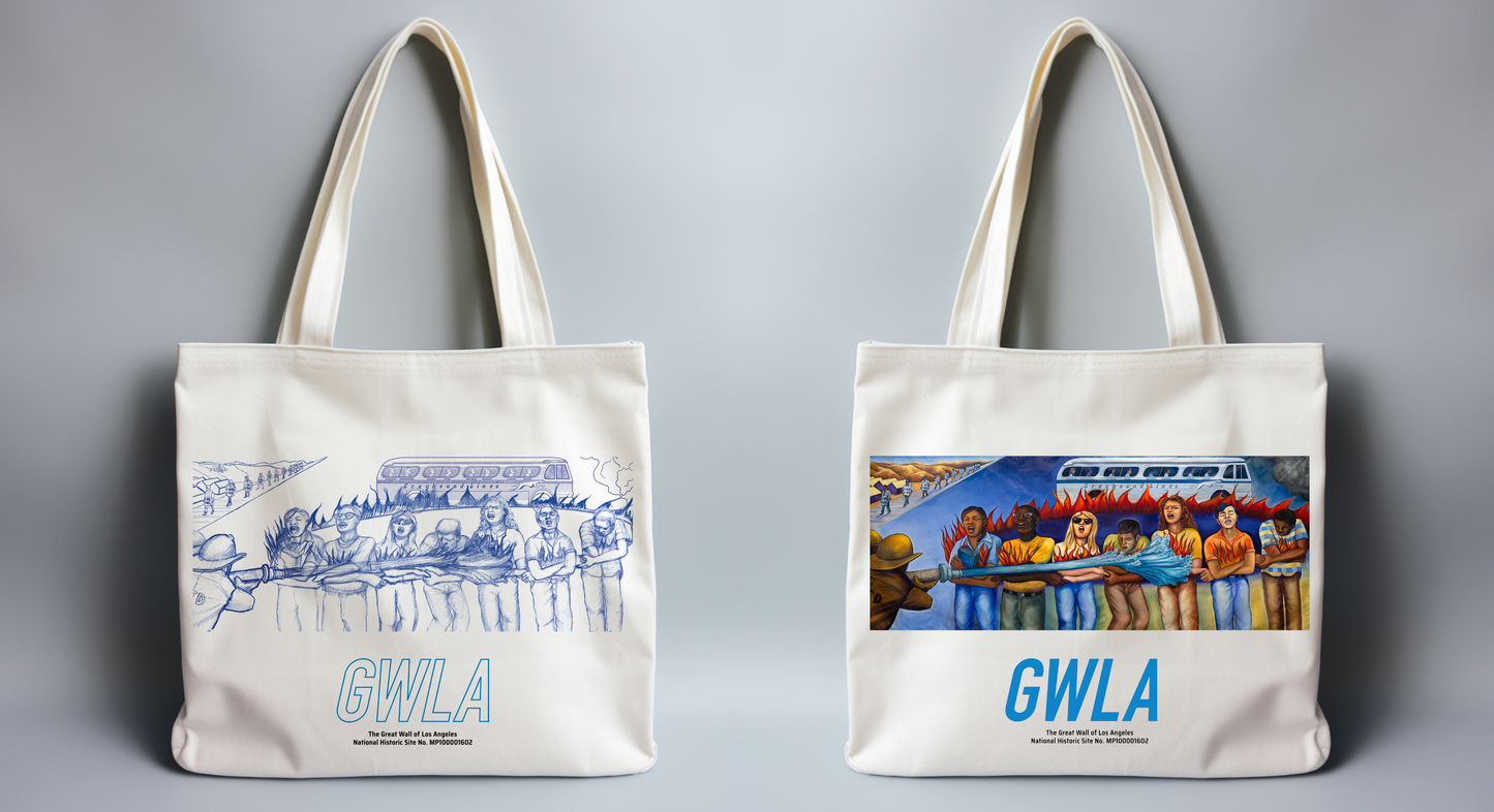 "Generation on Fire" Canvas Tote Bag - the Great Wall of Los Angeles