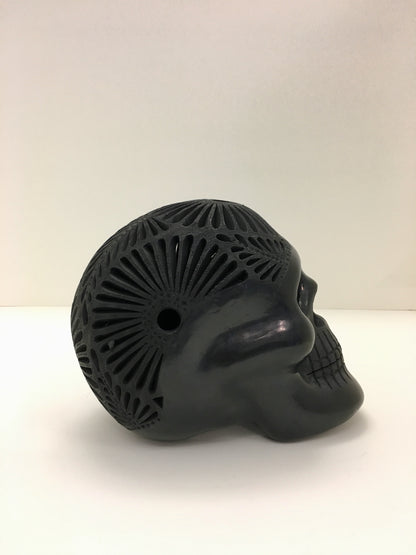 Black Skull Sculpture