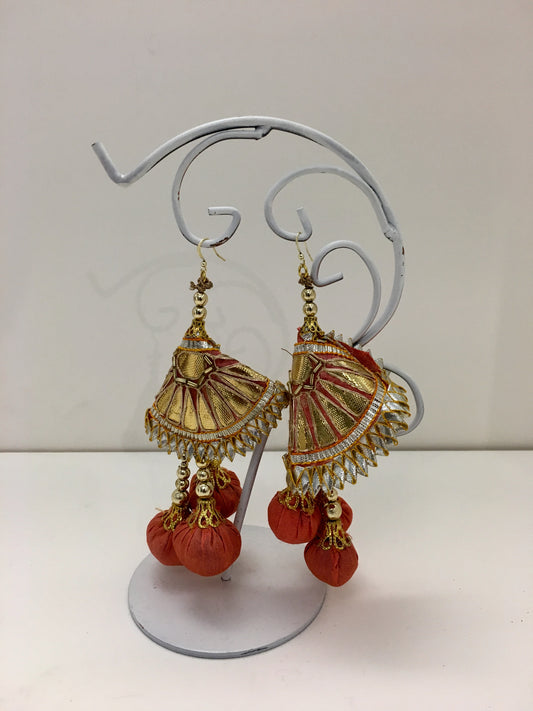 Gold & Pink Pom Pom Earrings - Tanya Melendez