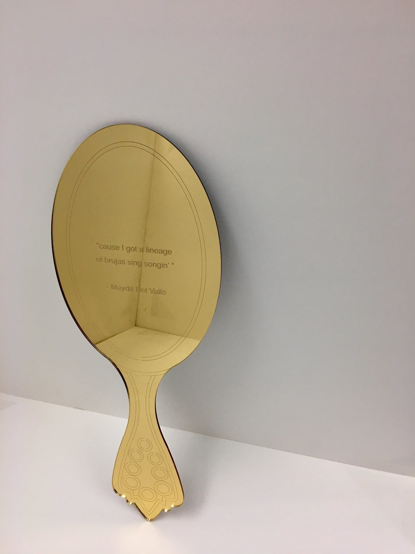 Golden Mirror with Inlayed Quote - Tanya Melendez