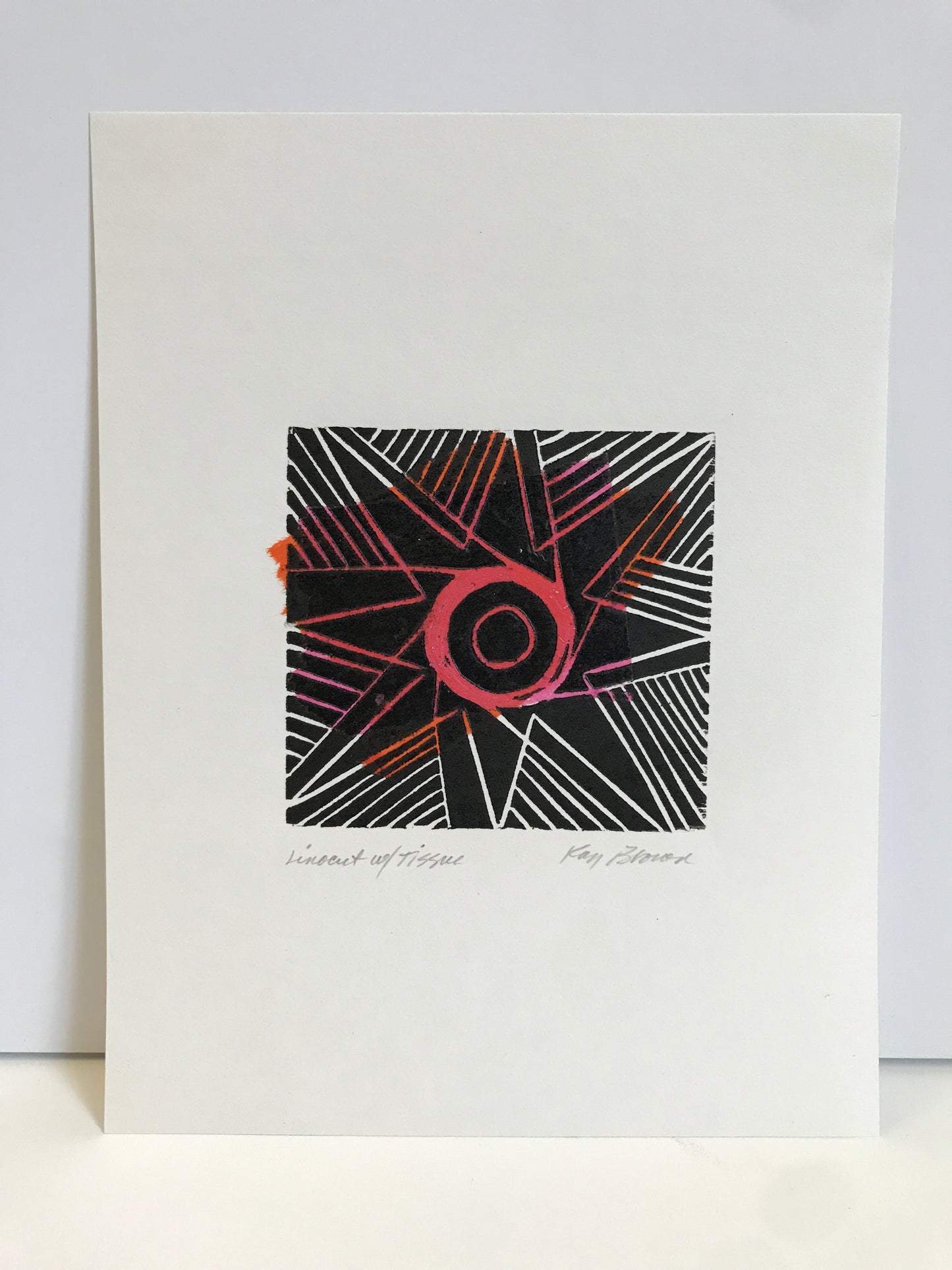 Star Linocut with Tissue - Kay Brown