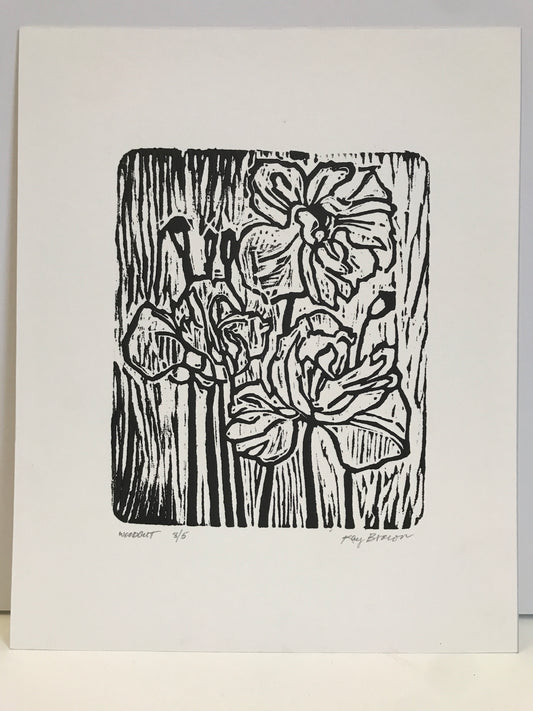 Flowers, Woodcut - Kay Brown