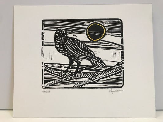 Bird, Woodcut - Kay Brown