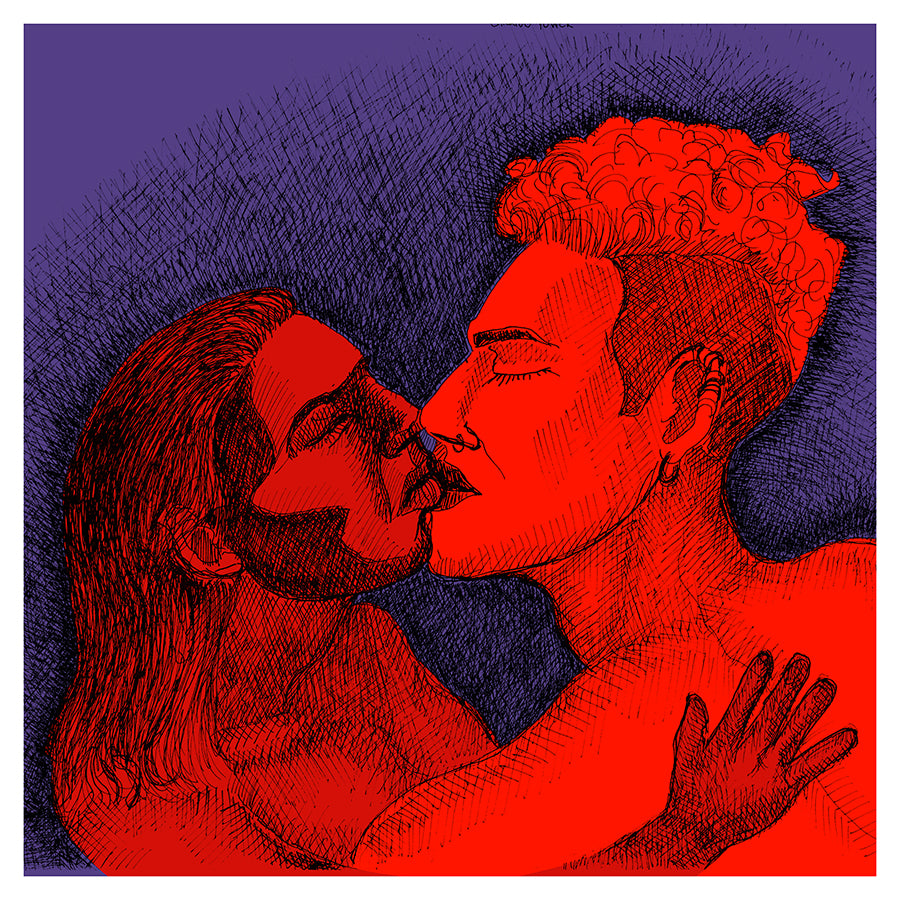 "Lovers," from Night Drawings Series, 2021 - Judith F. Baca