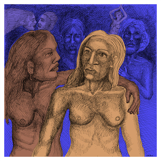 "Mujeres," from Night Drawings Series, 2021 - Judith F. Baca