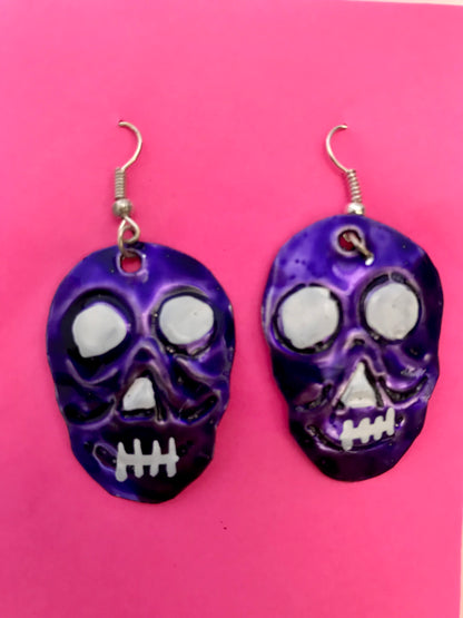 Tin Skull Earrings