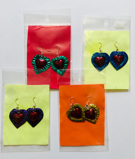 Tin Heart Earrings